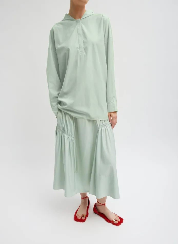 Skirts Women Tibi Shirred Nylon Paneled Skirt