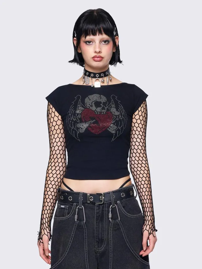 Skulled Love Tshirt Women Minga London Tops and TShirts