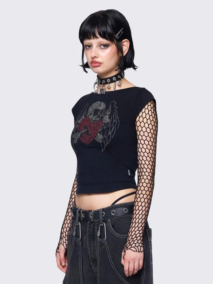 Skulled Love Tshirt Women Minga London Tops and TShirts
