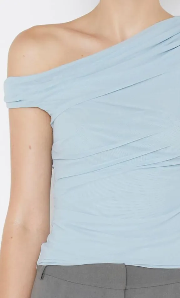 Sleeveless Shop Bec Bridge Victoria Asym Top Sky Blue