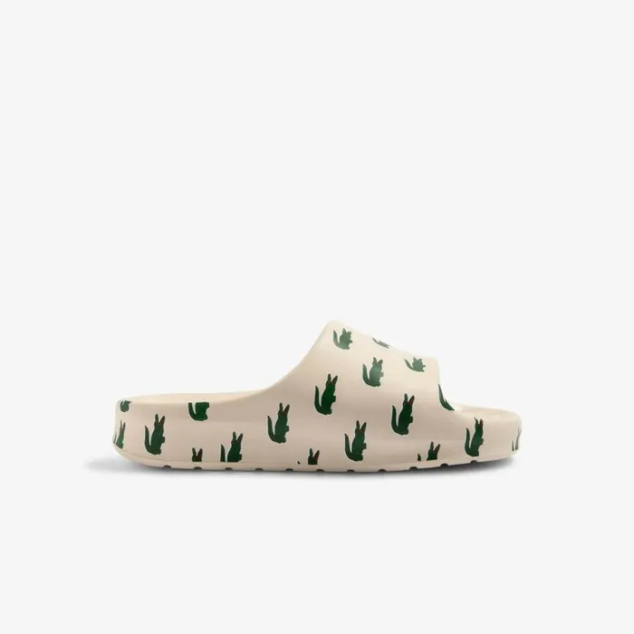 Slides Men Lacoste Mens Serve Slide 20 ColorPop Slides Off Whtdk Grn 1y5
