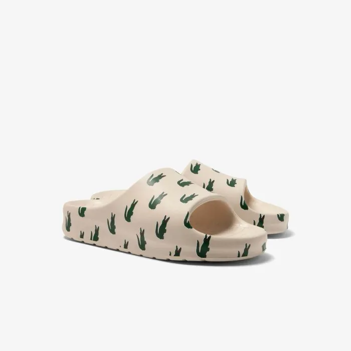 Slides Men Lacoste Mens Serve Slide 20 ColorPop Slides Off Whtdk Grn 1y5