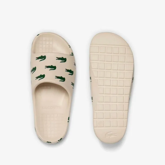 Slides Men Lacoste Mens Serve Slide 20 ColorPop Slides Off Whtdk Grn 1y5