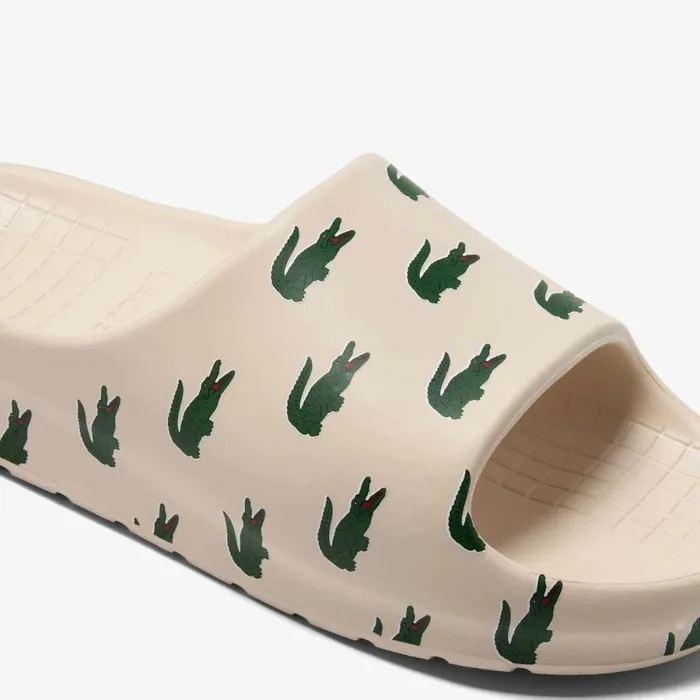 Slides Men Lacoste Mens Serve Slide 20 ColorPop Slides Off Whtdk Grn 1y5