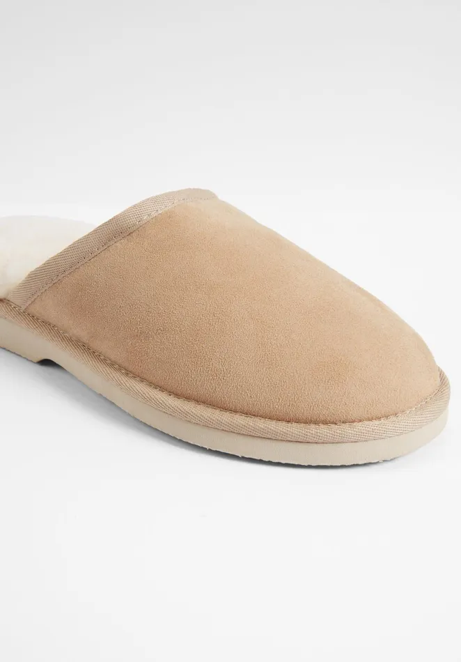 Slippers Women Hush Sheepskin Scuffs Beige