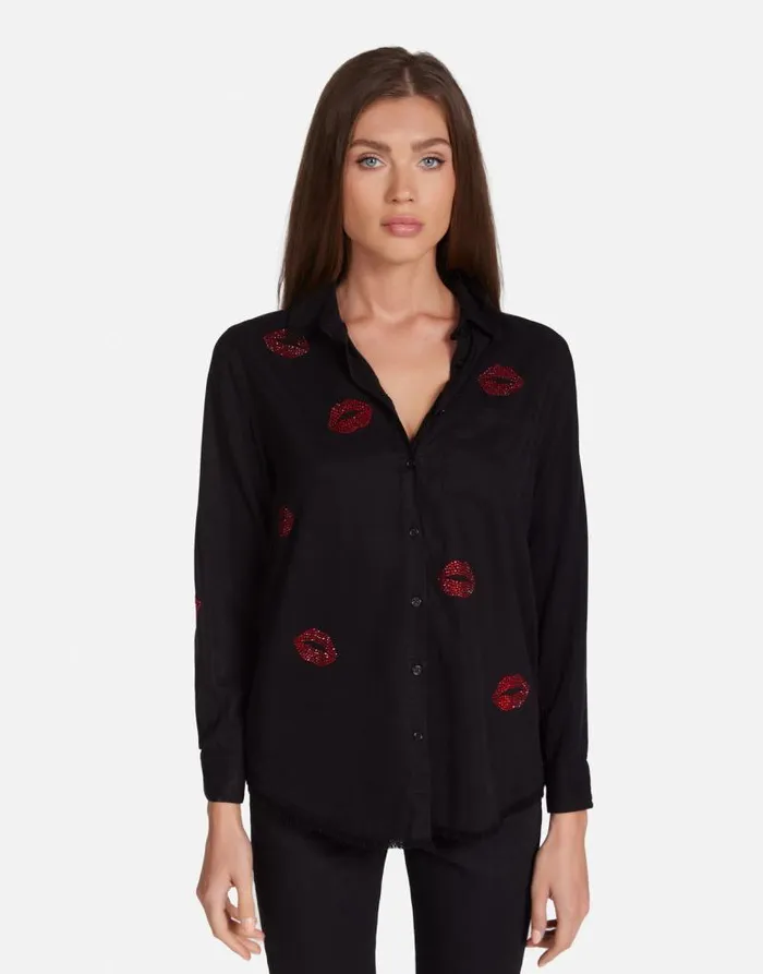 Sloane Crystal Kisses Black Women Lauren Moshi Long Sleeve