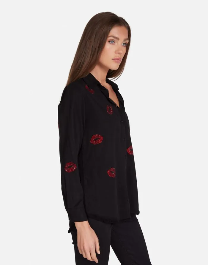 Sloane Crystal Kisses Black Women Lauren Moshi Long Sleeve