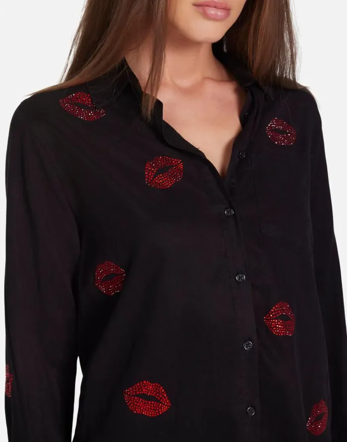 Sloane Crystal Kisses Black Women Lauren Moshi Long Sleeve