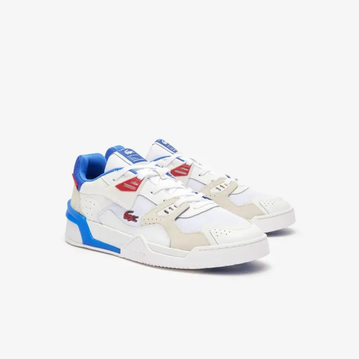 Sneakers Men Lacoste Men039s LT 125 Contrasted Tongue Leather Sneakers Whtredblu 5t9