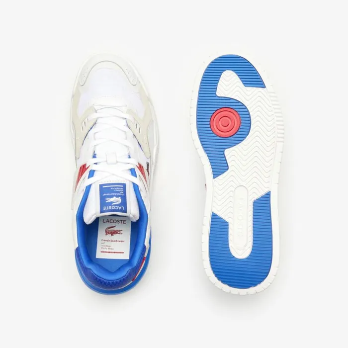 Sneakers Men Lacoste Men039s LT 125 Contrasted Tongue Leather Sneakers Whtredblu 5t9