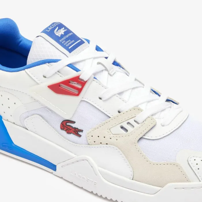 Sneakers Men Lacoste Men039s LT 125 Contrasted Tongue Leather Sneakers Whtredblu 5t9