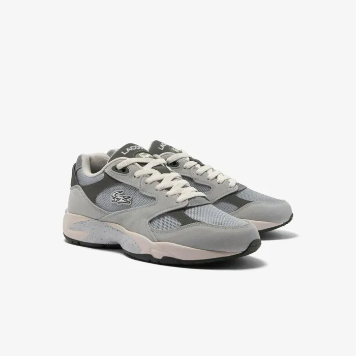 Sneakers Men Lacoste Mens Storm 96 Vintage Cashmere Effect Sneakers Lt Greydk Grey 2g2