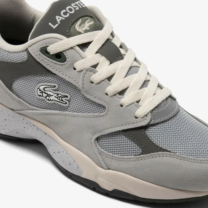 Sneakers Men Lacoste Mens Storm 96 Vintage Cashmere Effect Sneakers Lt Greydk Grey 2g2
