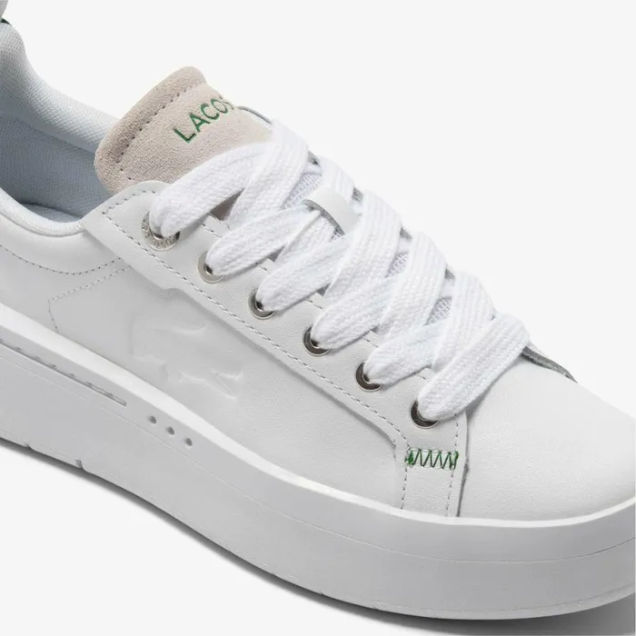 Sneakers Women Lacoste Women039s Carnaby Platform Leather Sneakers Whitedark Green 1r5