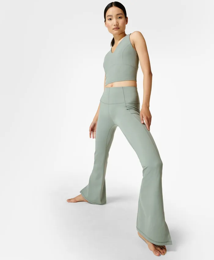 Soft Sculpt Flare Yoga Trousers Storm Blue Yoga Pants Sweaty Betty Women