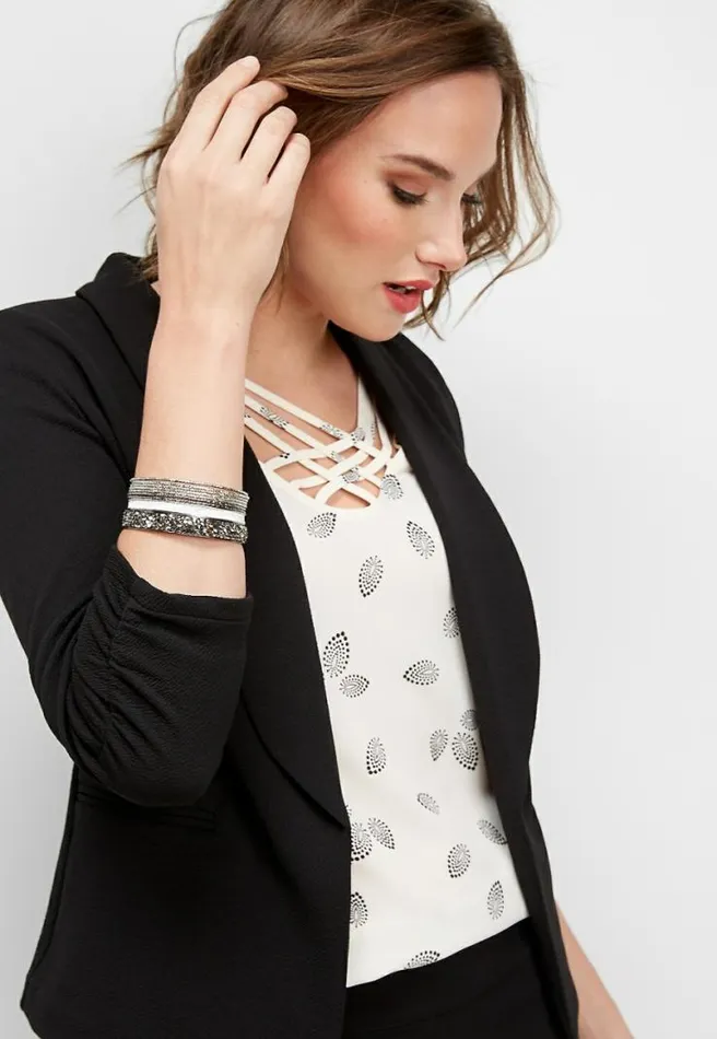 Solid Open Front Blazer Women Maurices Tops