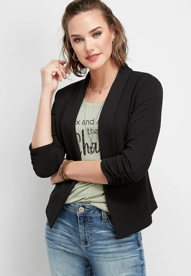 Solid Open Front Blazer Women Maurices Tops