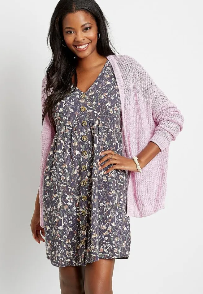 Solid Oversized Open Front Cardigan Women Maurices Tops