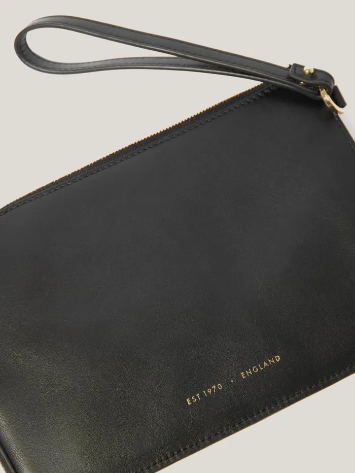 Sophia Calf Hair Pouch Black Women Jigsaw Wallets and Card Holders