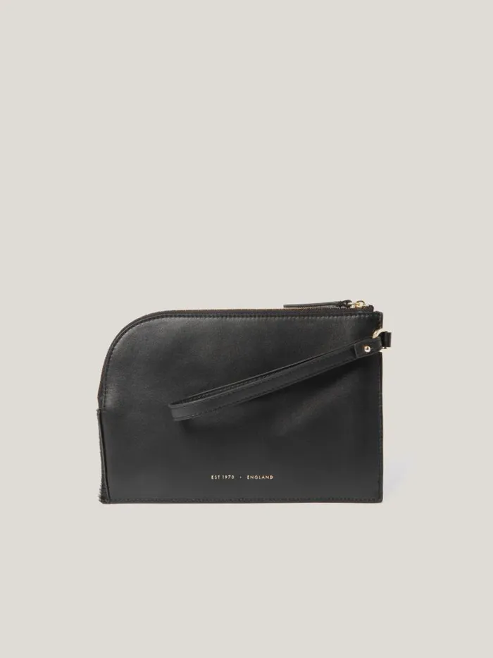 Sophia Calf Hair Pouch Black Women Jigsaw Wallets and Card Holders