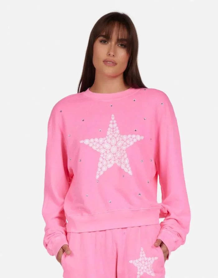 Spalding Diamond Star Neon Pink Women Lauren Moshi Long Sleeve