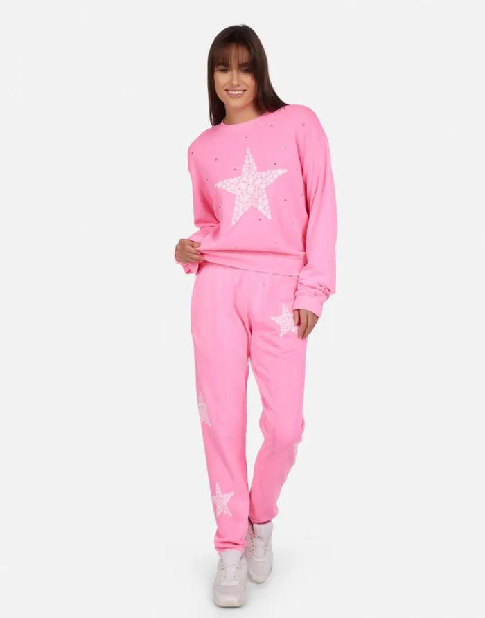 Spalding Diamond Star Neon Pink Women Lauren Moshi Long Sleeve