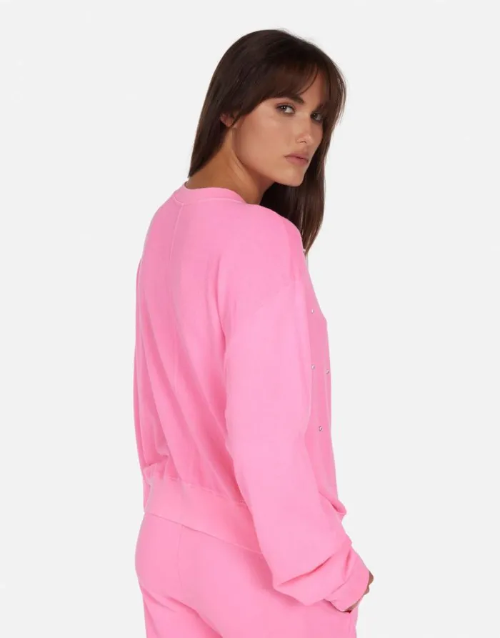 Spalding Diamond Star Neon Pink Women Lauren Moshi Long Sleeve