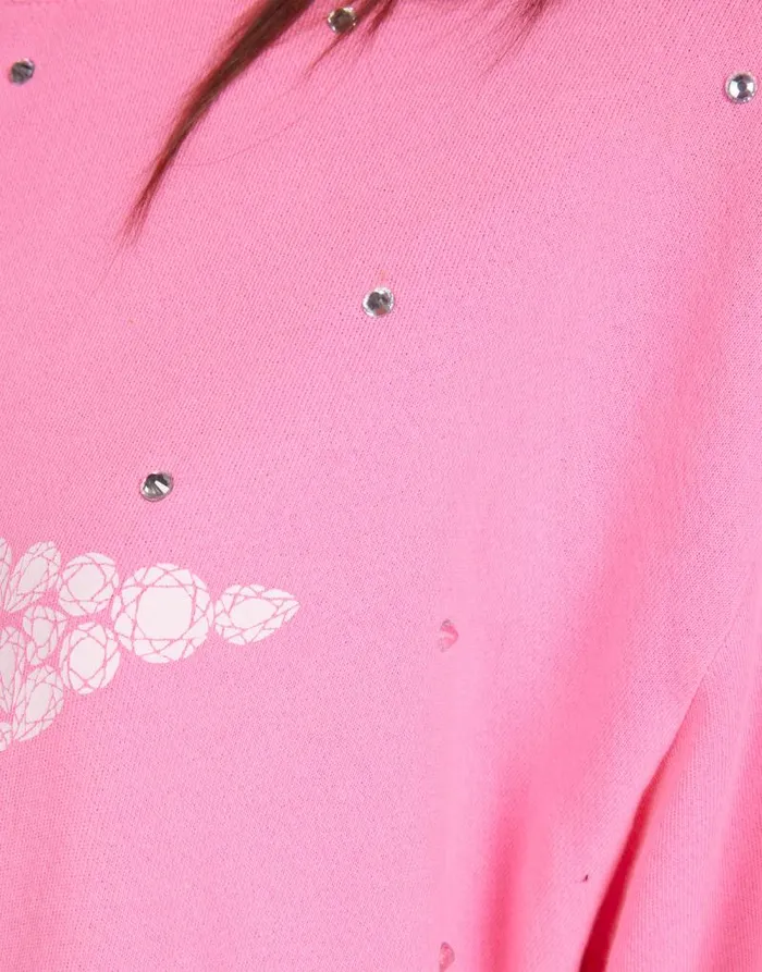 Spalding Diamond Star Neon Pink Women Lauren Moshi Long Sleeve