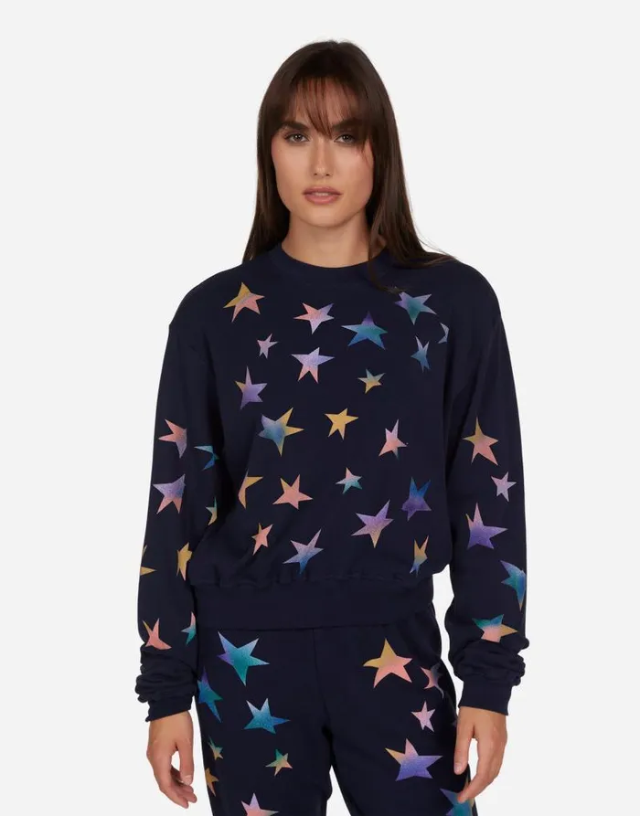 Spalding Rainbow Stars Navy Women Lauren Moshi Long Sleeve