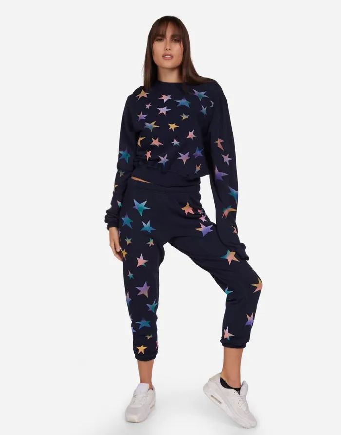 Spalding Rainbow Stars Navy Women Lauren Moshi Long Sleeve
