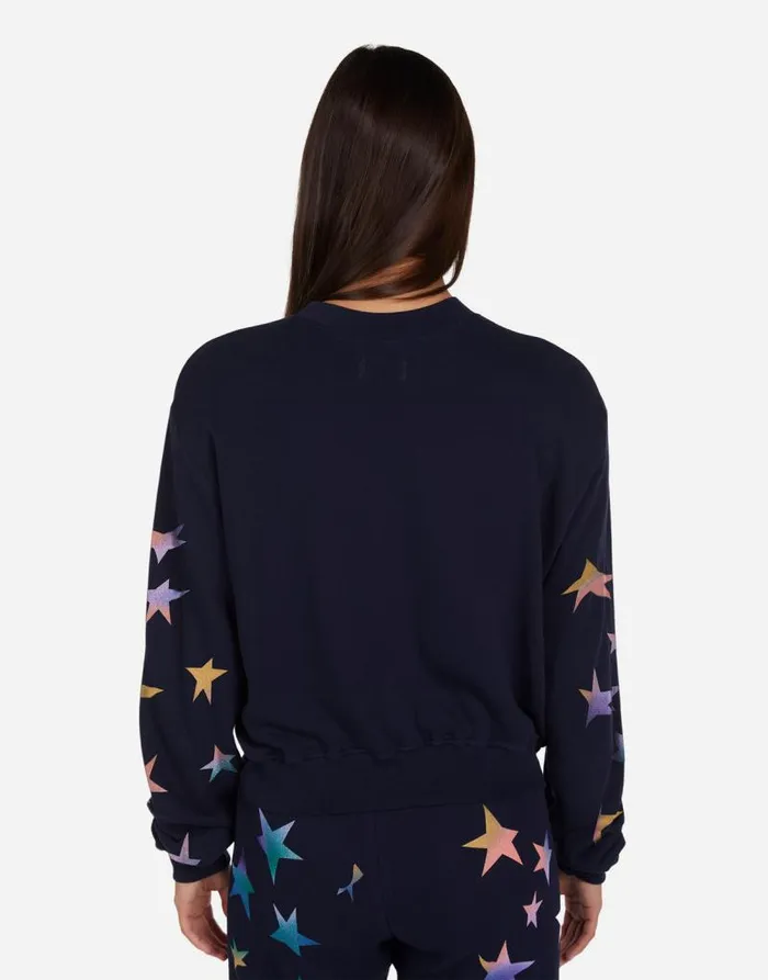 Spalding Rainbow Stars Navy Women Lauren Moshi Long Sleeve