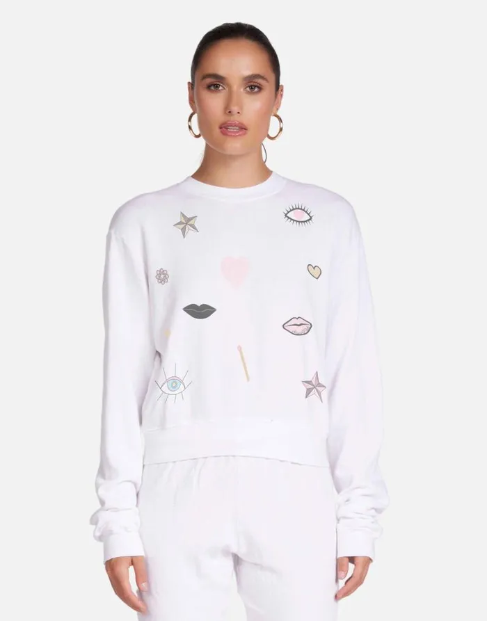 Spalding X Crystal Glam White Women Lauren Moshi Long Sleeve