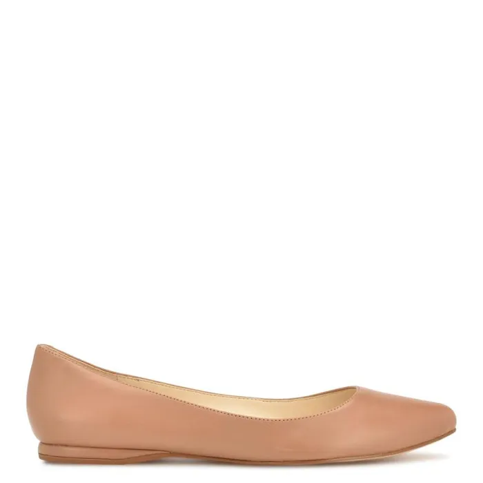 Speakup Almond Toe Flats Light Tan Leather Women Nine West Flats