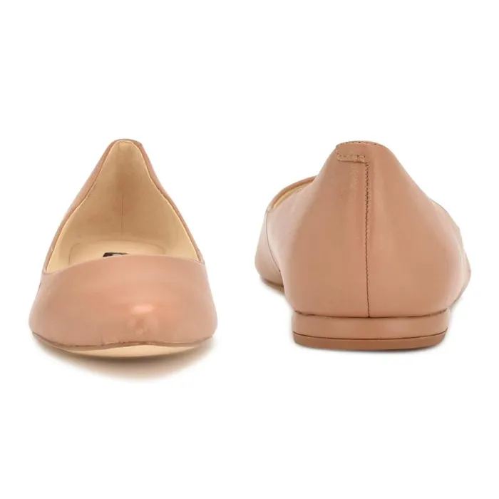 Speakup Almond Toe Flats Light Tan Leather Women Nine West Flats Speakup Almond Toe Flats Light Tan Leather Women Nine West Flats