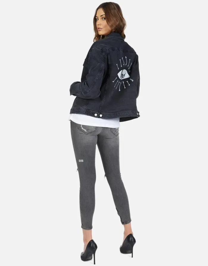 Spencer Skull Bone Eye Vintage Black Women Lauren Moshi Jackets