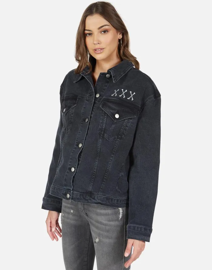 Spencer Skull Bone Eye Vintage Black Women Lauren Moshi Jackets