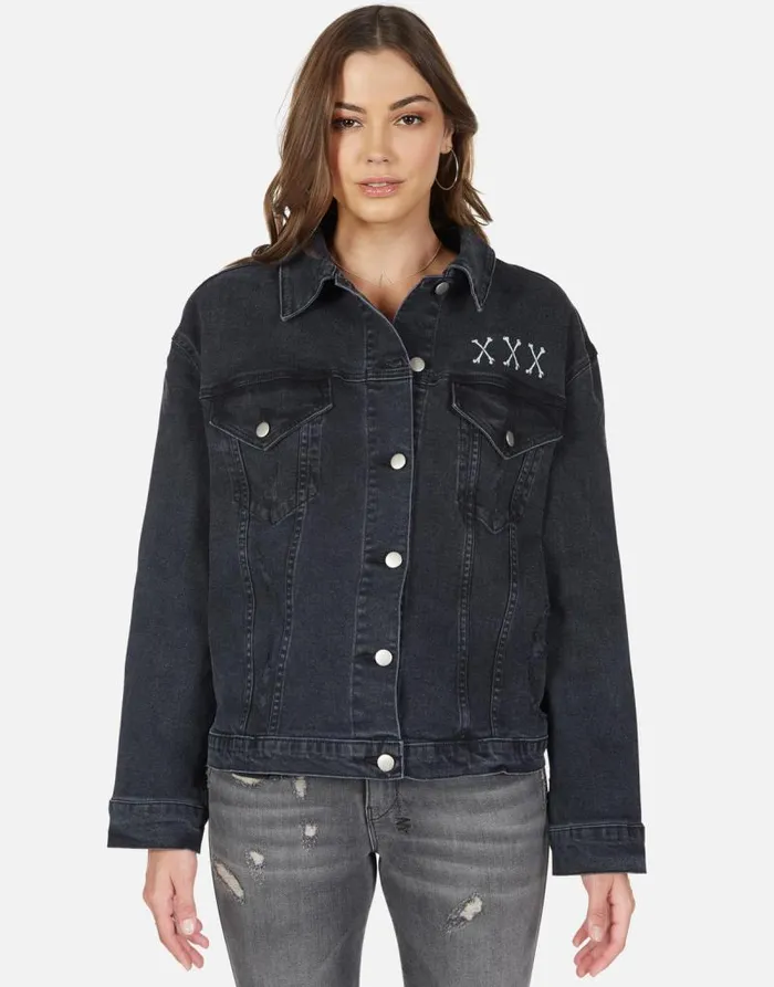 Spencer Skull Bone Eye Vintage Black Women Lauren Moshi Jackets