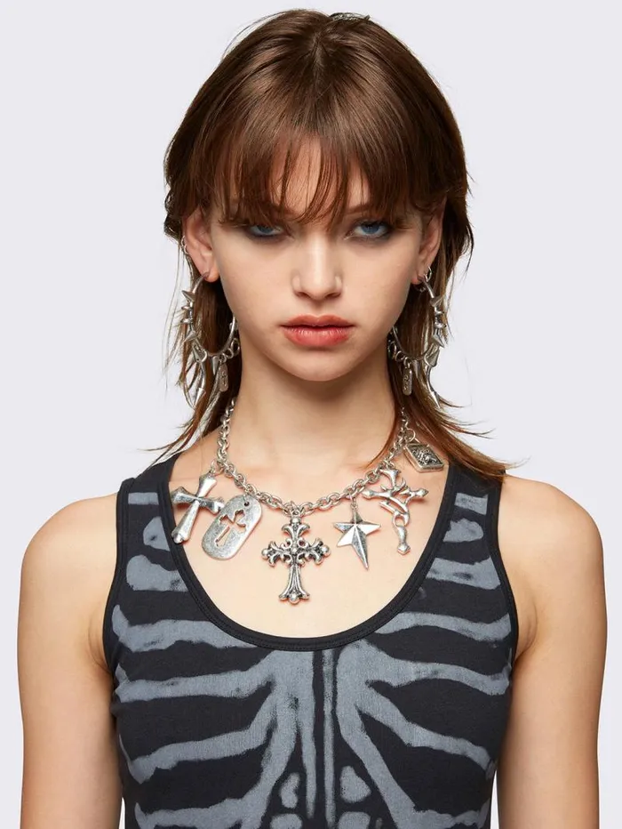 Spiked Riot Silver Hoop Earrings Women Minga London Jewelry