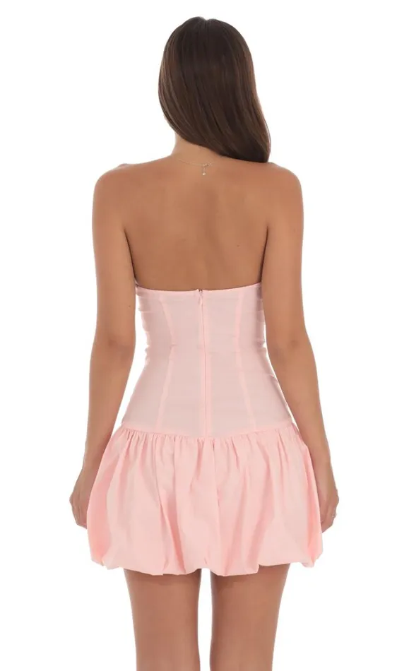 Strapless Bubble Dress Pink Women LUCY IN THE SKY Mini Dresses Strapless Bubble Dress Pink Women LUCY IN THE SKY Mini Dresses