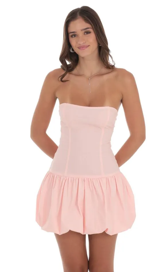 Strapless Bubble Dress Pink Women LUCY IN THE SKY Mini Dresses Strapless Bubble Dress Pink Women LUCY IN THE SKY Mini Dresses