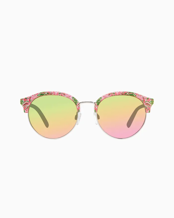 Sunglasses and Eyewear Women Lilly Pulitzer Shoreline Sunglasses Soleil Pink Llamaste