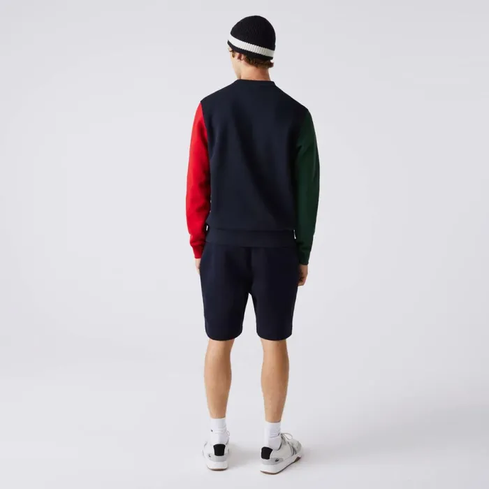 Sweaters and Sweatshirts Men Lacoste Men039s Brushed Fleece Sweatshirt Navy Blue Green Red 4xn