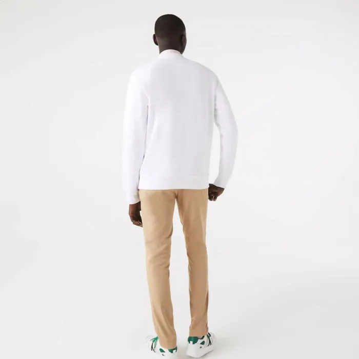 Sweaters and Sweatshirts Men Lacoste Men039s Brushed Fleece Sweatshirt White 001