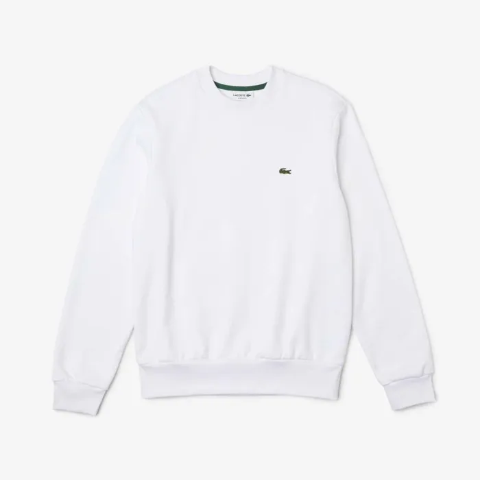 Sweaters and Sweatshirts Men Lacoste Men039s Brushed Fleece Sweatshirt White 001