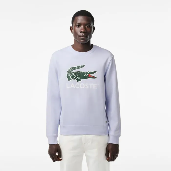Sweaters and Sweatshirts Men Lacoste Men039s Classic Fit Cotton Fleece Sweatshirt Phoenix Blue J2g