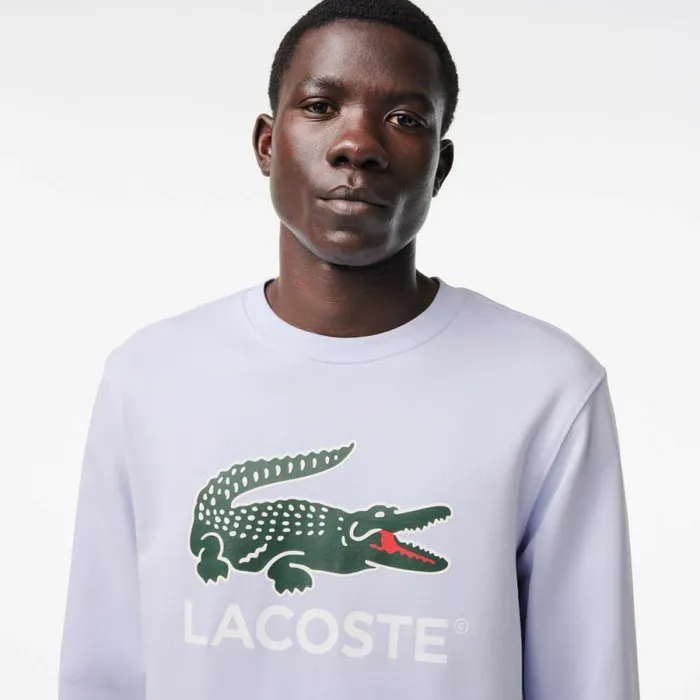 Sweaters and Sweatshirts Men Lacoste Men039s Classic Fit Cotton Fleece Sweatshirt Phoenix Blue J2g