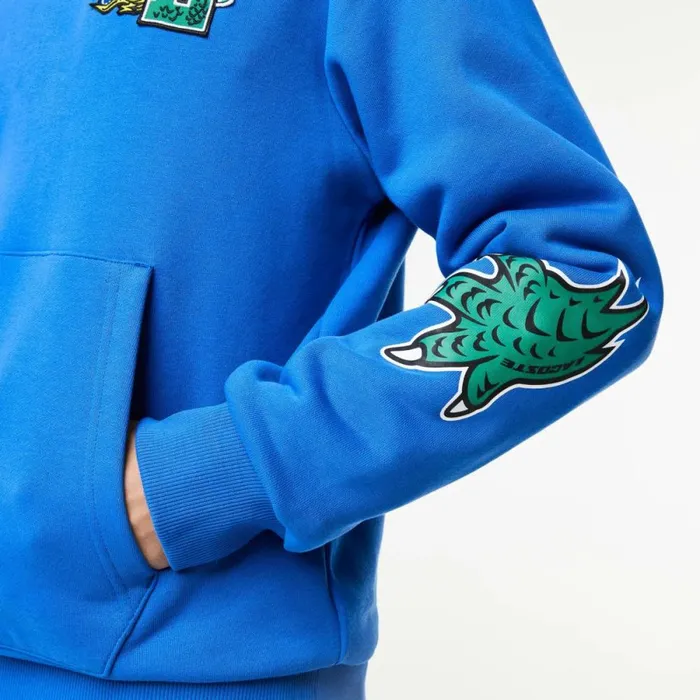 Sweaters and Sweatshirts Men Lacoste Men039s Comic Effect Print Hoodie Blue K1q