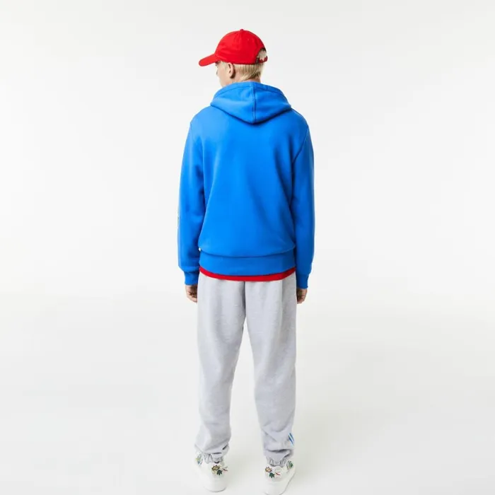 Sweaters and Sweatshirts Men Lacoste Men039s Comic Effect Print Hoodie Blue K1q