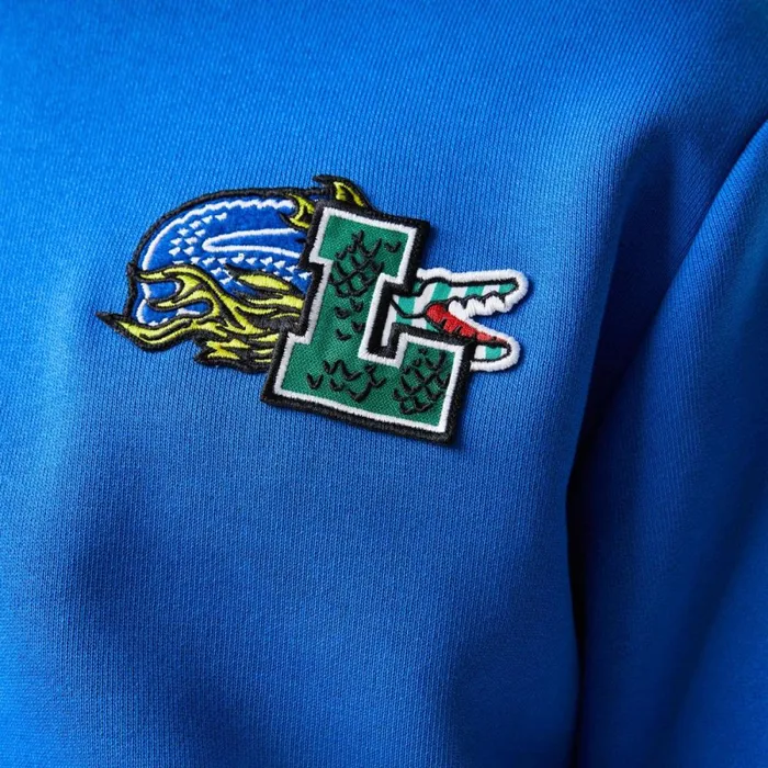 Sweaters and Sweatshirts Men Lacoste Men039s Comic Effect Print Hoodie Blue K1q