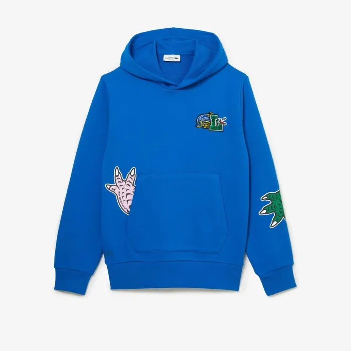 Sweaters and Sweatshirts Men Lacoste Men039s Comic Effect Print Hoodie Blue K1q